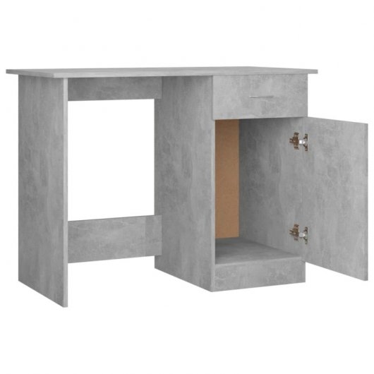 Vidaxl Bureau Contreplaqué Gris Béton 100x50x76 Cm