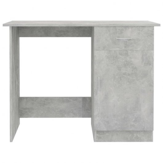 Vidaxl Bureau Contreplaqué Gris Béton 100x50x76 Cm