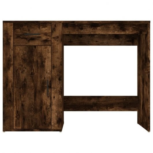 Vidaxl Bureau Contreplaqué Chêne Fumé 100x49x75 Cm