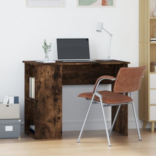 Vidaxl bureau contreplaqué chêne fumé 100x55x75 Cm