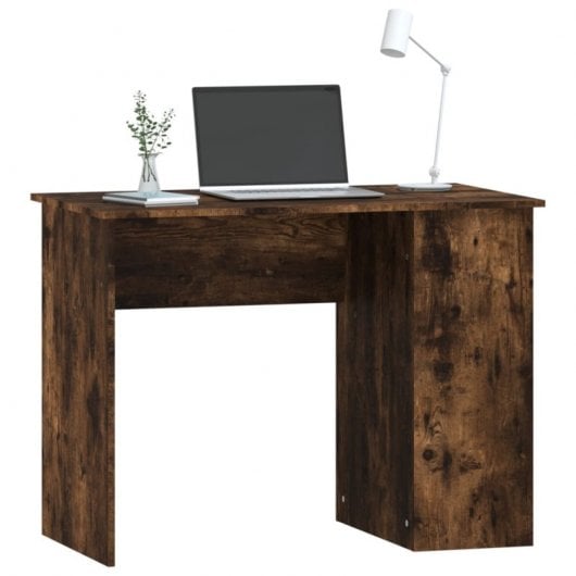 Vidaxl bureau contreplaqué chêne fumé 100x55x75 Cm
