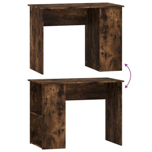 Vidaxl bureau contreplaqué chêne fumé 100x55x75 Cm