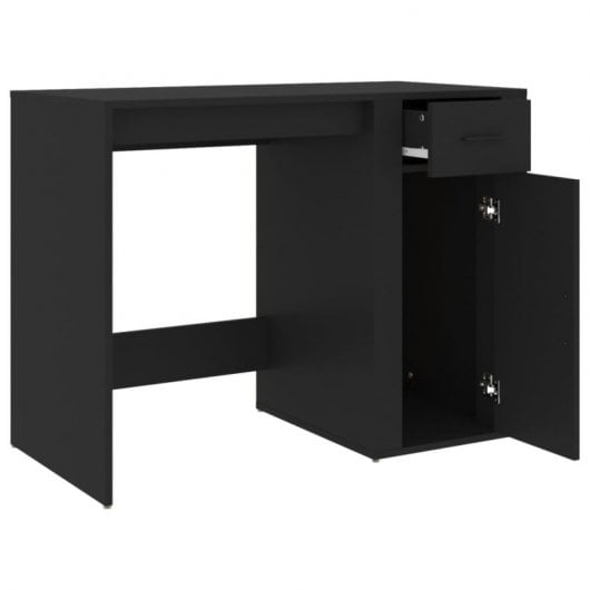 Mesa de madeira compensada preta Vidaxl 100x49x75 cm