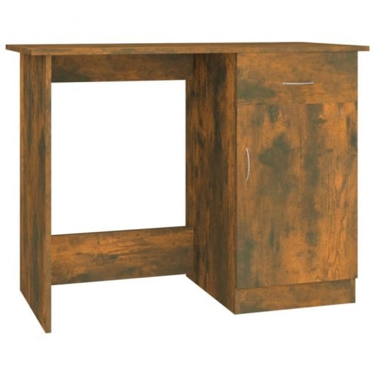 Vidaxl Bureau Contreplaqué Chêne Fumé 100x50x76 Cm