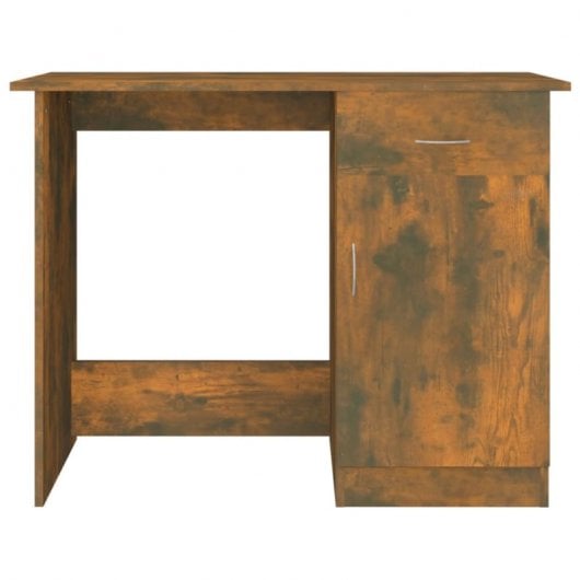 Vidaxl Bureau Contreplaqué Chêne Fumé 100x50x76 Cm