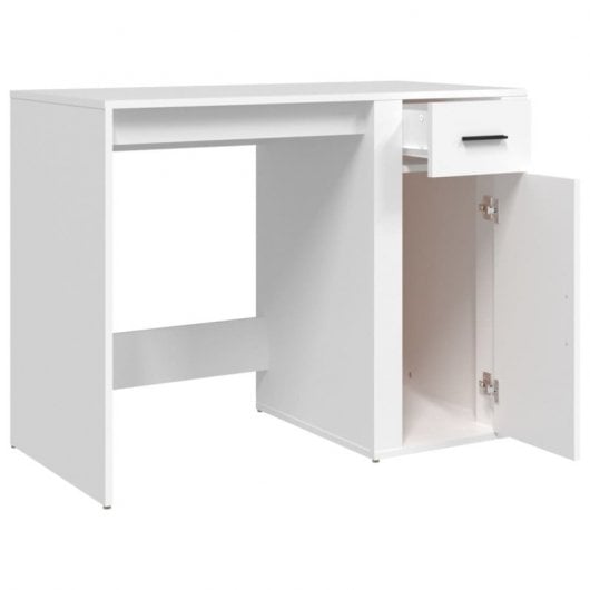 Vidaxl Escritorio De Madera Contrachapada Blanco 100x49x75 Cm