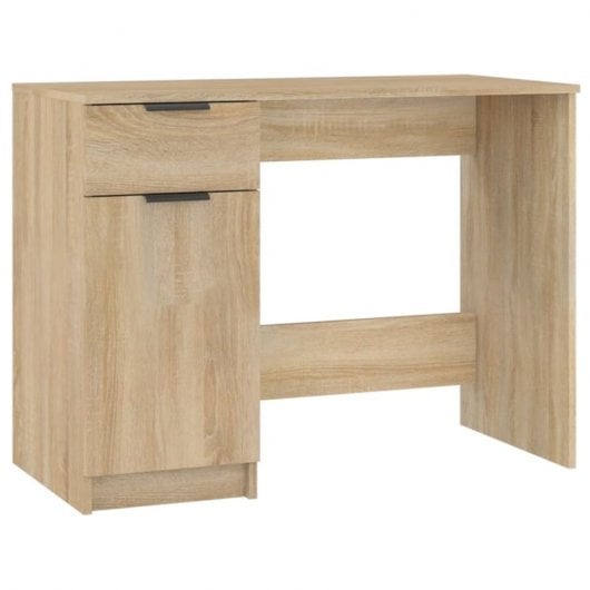 Mesa de madeira compensada Vidaxl Sonoma cor carvalho 100x50x75 cm