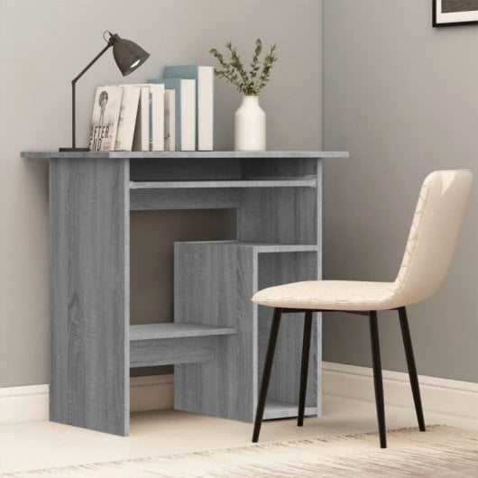 Mesa de madeira compensada Vidaxl Sonoma cinza 80x45x74 cm