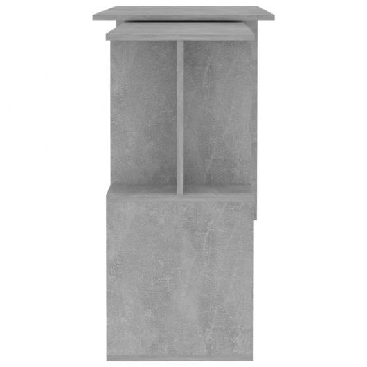 Vidaxl bureau d'angle en contreplaqué gris béton 200x50x76 Cm
