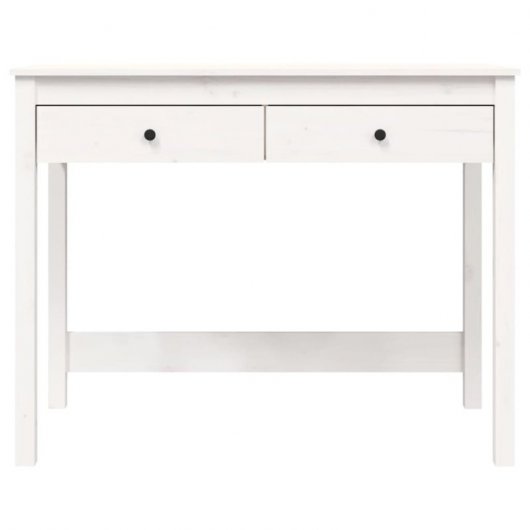 Vidaxl Escritorio Con Cajones Madera Maciza De Pino Blanco 100x50x78cm