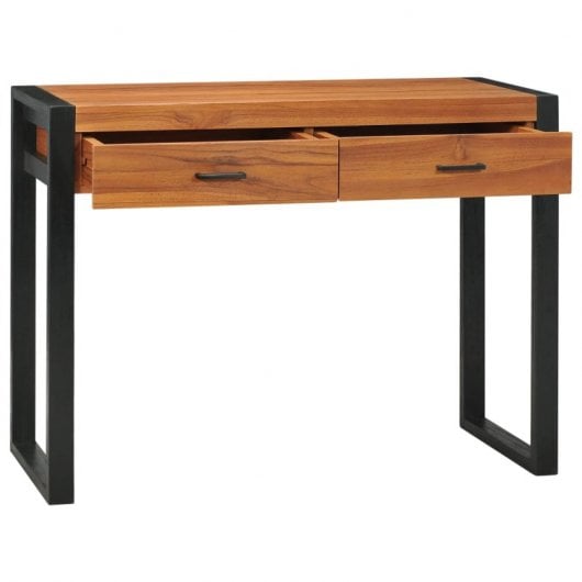 Secretária Vidaxl com 2 gavetas Madeira teca reciclada 100x40x75 cm