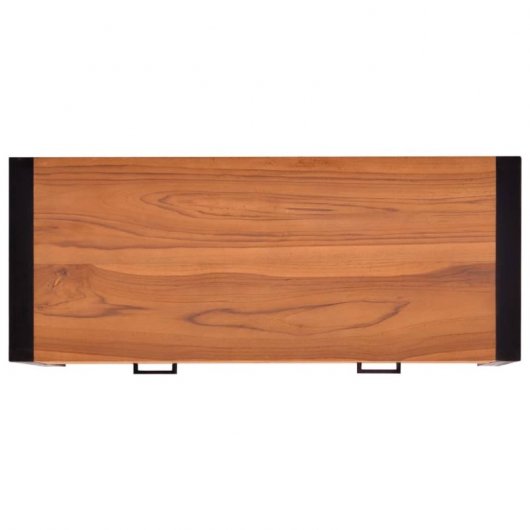 Secretária Vidaxl com 2 gavetas Madeira teca reciclada 100x40x75 cm