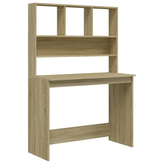 Mesa Vidaxl Com Prateleiras Contraplacado Carvalho Sonoma 102x45x148cm
