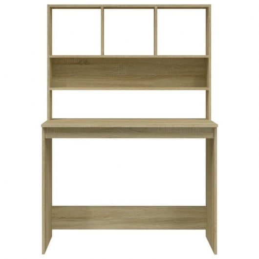 Mesa Vidaxl Com Prateleiras Contraplacado Carvalho Sonoma 102x45x148cm
