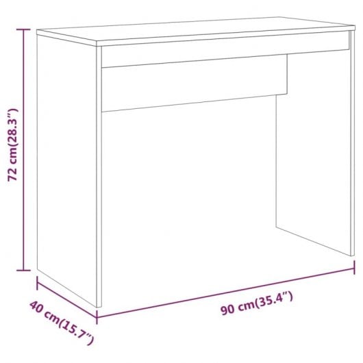 Mesa de contraplacado Vidaxl Carvalho fumado 90x40x72 cm