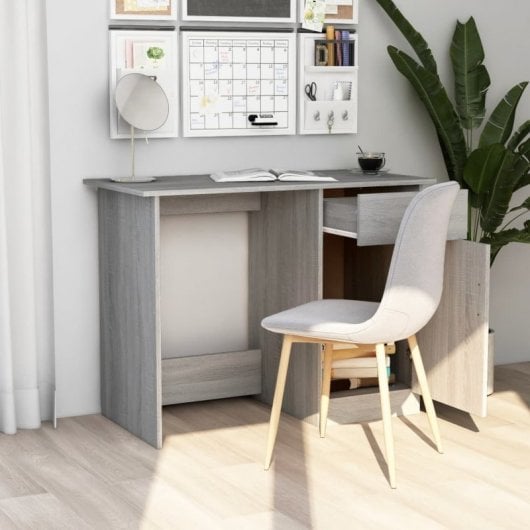 Vidaxl bureau contreplaqué Sonoma gris 100x50x76 Cm