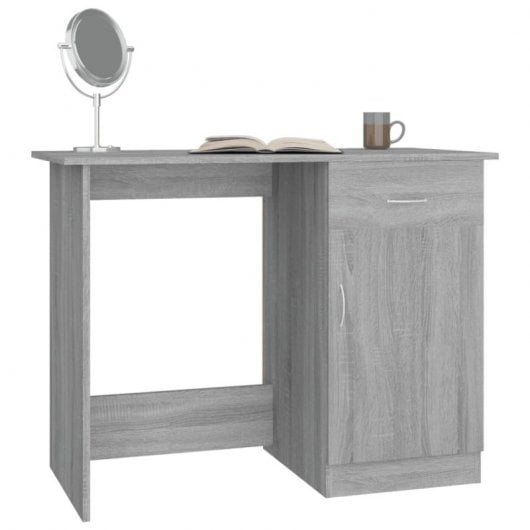 Vidaxl bureau contreplaqué Sonoma gris 100x50x76 Cm