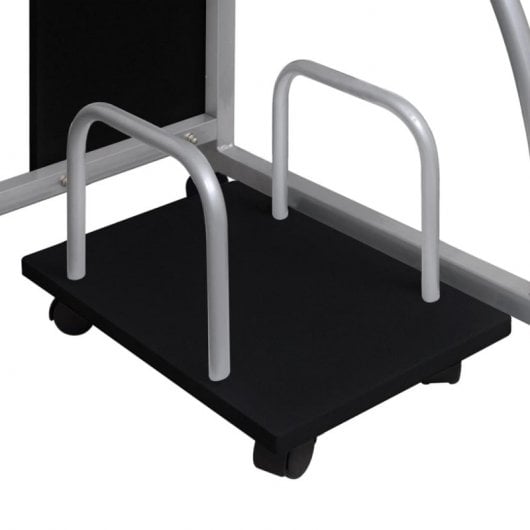 Vidaxl Escritorio Ordenador Madera Contrachapada Negro 110x52x88,5 Cm