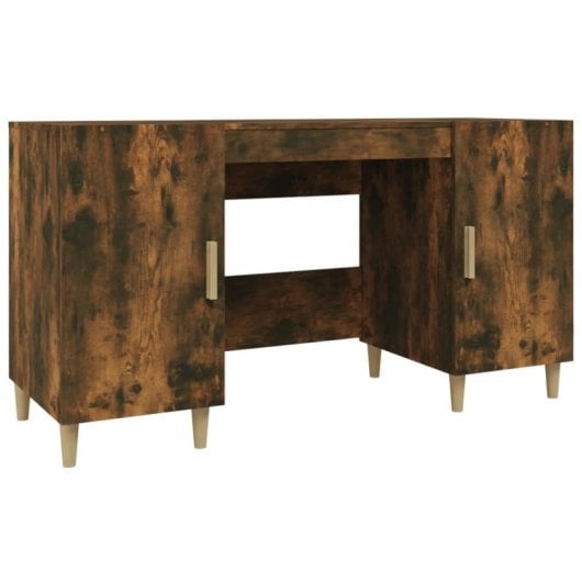 Mesa Vidaxl em contraplacado de carvalho fumado 140x50x75 cm