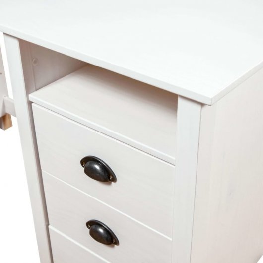 Vidaxl Hill Range Scrivania In Legno Di Pino Bianco 150x50x74 Cm