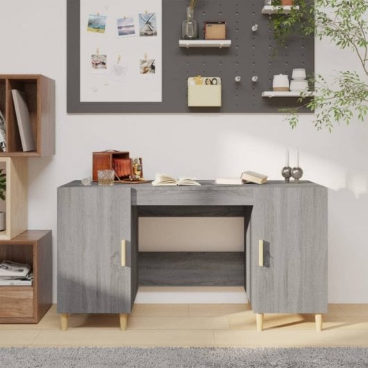 Vidaxl bureau contreplaqué Sonoma gris 140x50x75 Cm