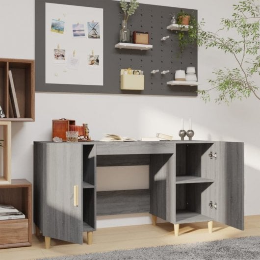 Vidaxl bureau contreplaqué Sonoma gris 140x50x75 Cm