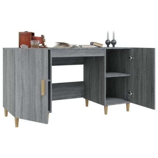 Vidaxl bureau contreplaqué Sonoma gris 140x50x75 Cm