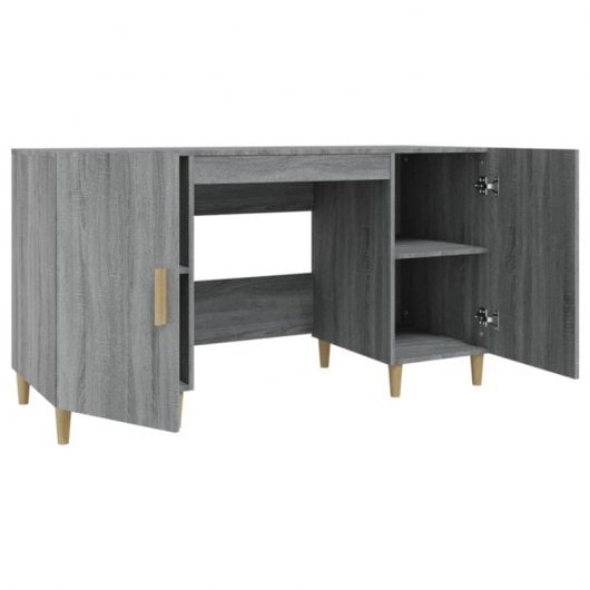 Vidaxl bureau contreplaqué Sonoma gris 140x50x75 Cm