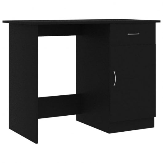 Vidaxl Bureau Contreplaqué Noir 100x50x76 Cm
