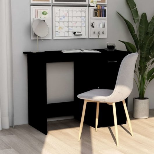 Vidaxl Bureau Contreplaqué Noir 100x50x76 Cm