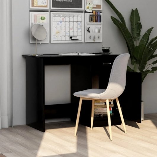 Vidaxl Bureau Contreplaqué Noir 100x50x76 Cm