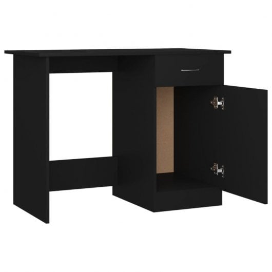 Vidaxl Bureau Contreplaqué Noir 100x50x76 Cm
