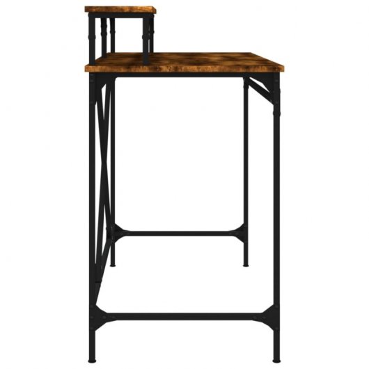Vidaxl bureau en fer et contreplaqué chêne fumé 100x50x90 Cm