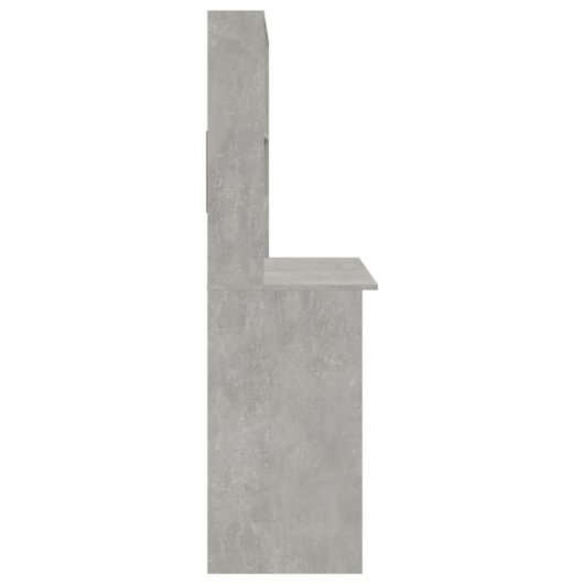 Vidaxl Bureau étagère en contreplaqué gris béton 102x45x148cm