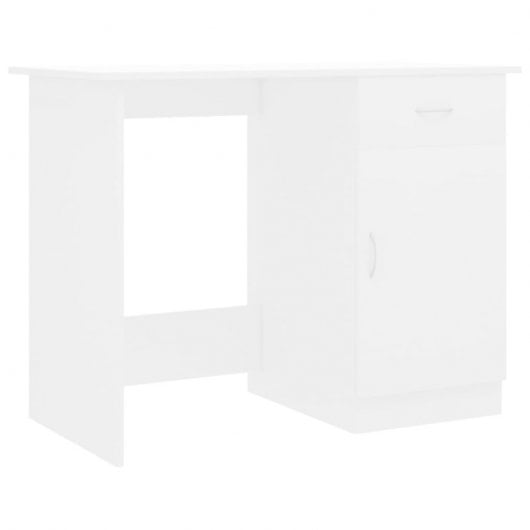 Mesa de madeira compensada branca Vidaxl 100x50x76 cm