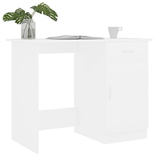 Mesa de madeira compensada branca Vidaxl 100x50x76 cm