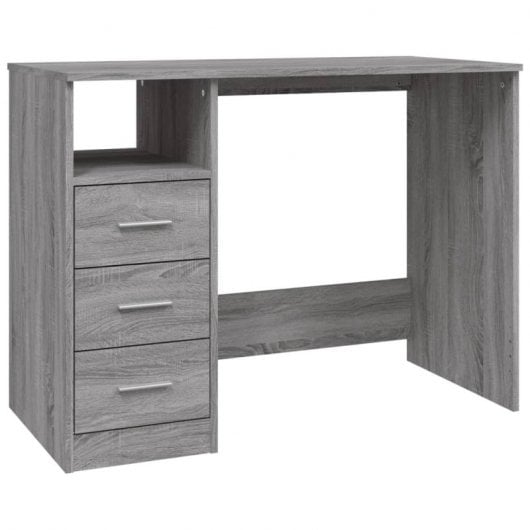 Mesa Vidaxl com gavetas contraplacado cinzento Sonoma 102x50x76 cm