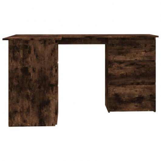 Bureau d'angle contreplaqué de chêne fumé Vidaxl 145x100x76cm