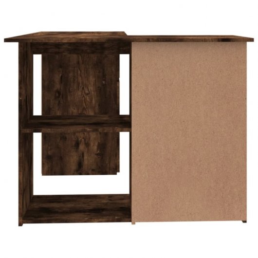 Bureau d'angle contreplaqué de chêne fumé Vidaxl 145x100x76cm
