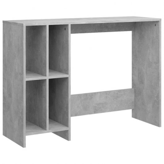 Mesa para caderno de madeira compensada cinza concreto Vidaxl 102,5x35x75 cm