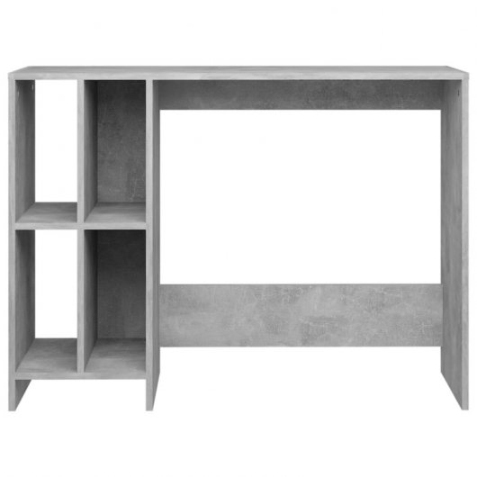 Mesa para caderno de madeira compensada cinza concreto Vidaxl 102,5x35x75 cm