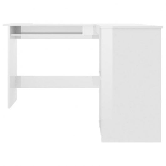 Vidaxl Escritorio Forma De L Contrachapada Blanco Brillo 120x140x75 Cm