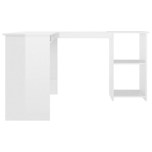 Vidaxl Escritorio Forma De L Contrachapada Blanco Brillo 120x140x75 Cm