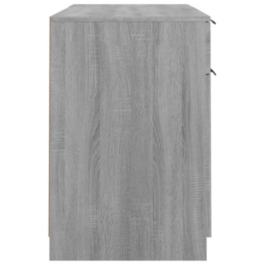 Bureau Vidaxl avec armoire latérale contreplaqué Sonoma gris