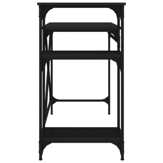 Mesa Vidaxl com prateleiras contraplacado preto 105x50x90 cm