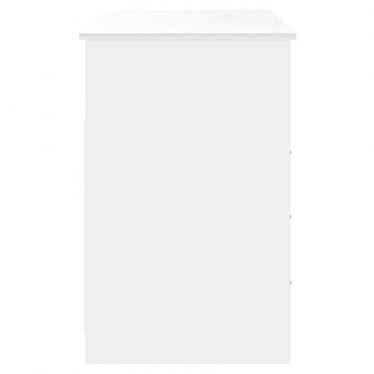Vidaxl bureau à tiroirs en contreplaqué blanc 102x50x76 Cm