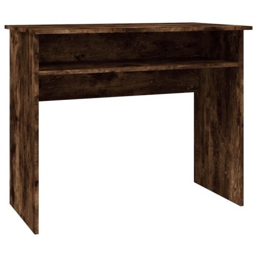 Mesa de contraplacado Vidaxl cor carvalho fumado 90x50x74 cm