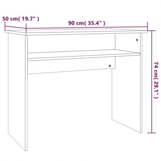 Mesa de contraplacado Vidaxl cor carvalho fumado 90x50x74 cm