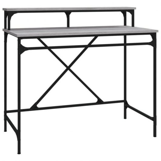 Mesa Vidaxl Ferro e Contraplacado Cinza Sonoma 100x50x90 Cm
