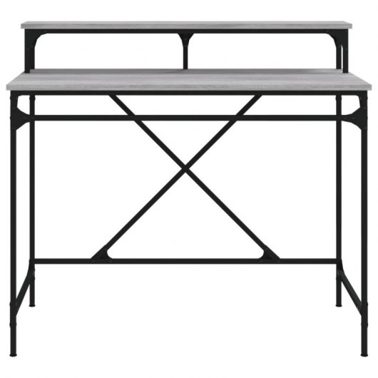 Mesa Vidaxl Ferro e Contraplacado Cinza Sonoma 100x50x90 Cm